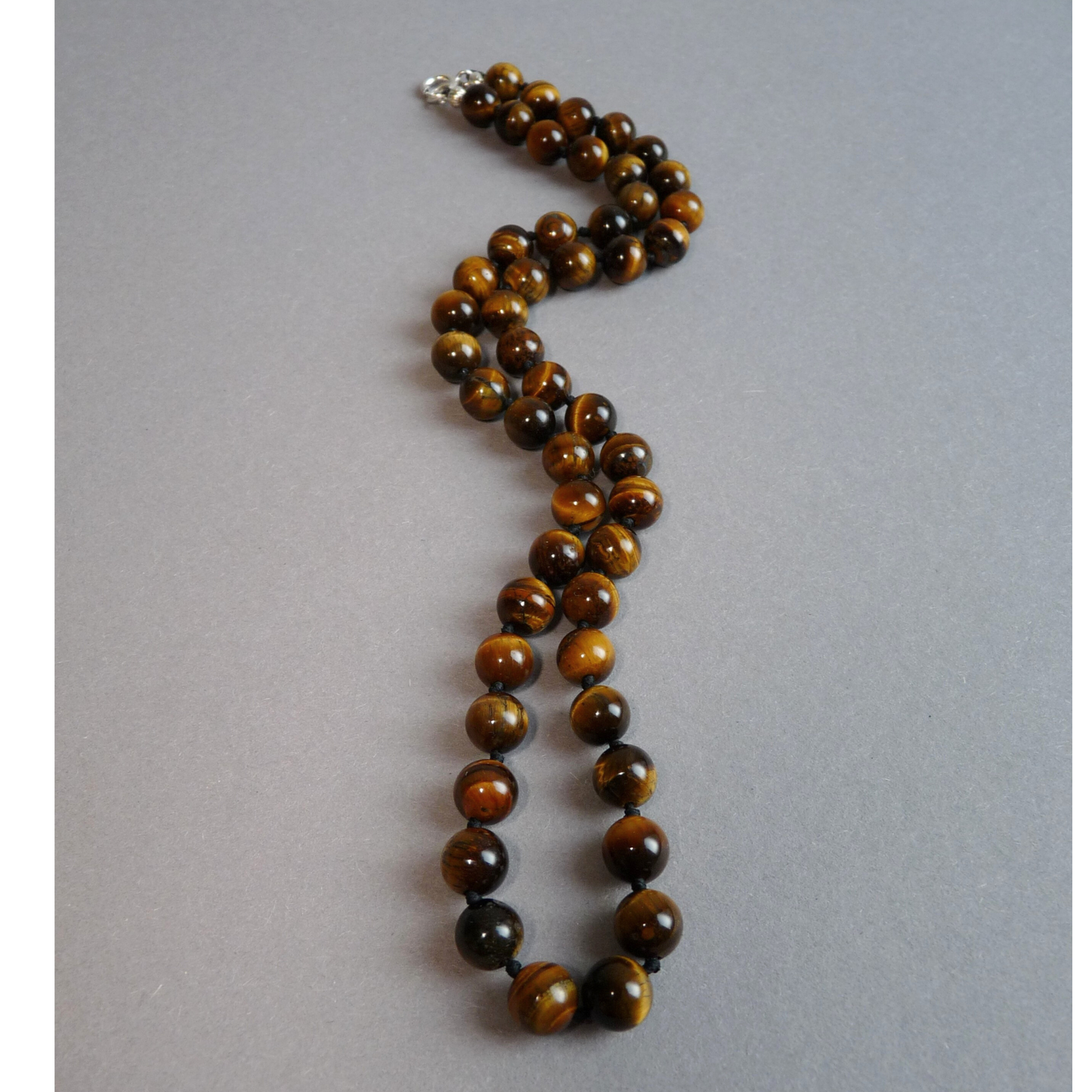 Tijgeroog heren ketting – warme basis kralenketting voor dagelijks dragen