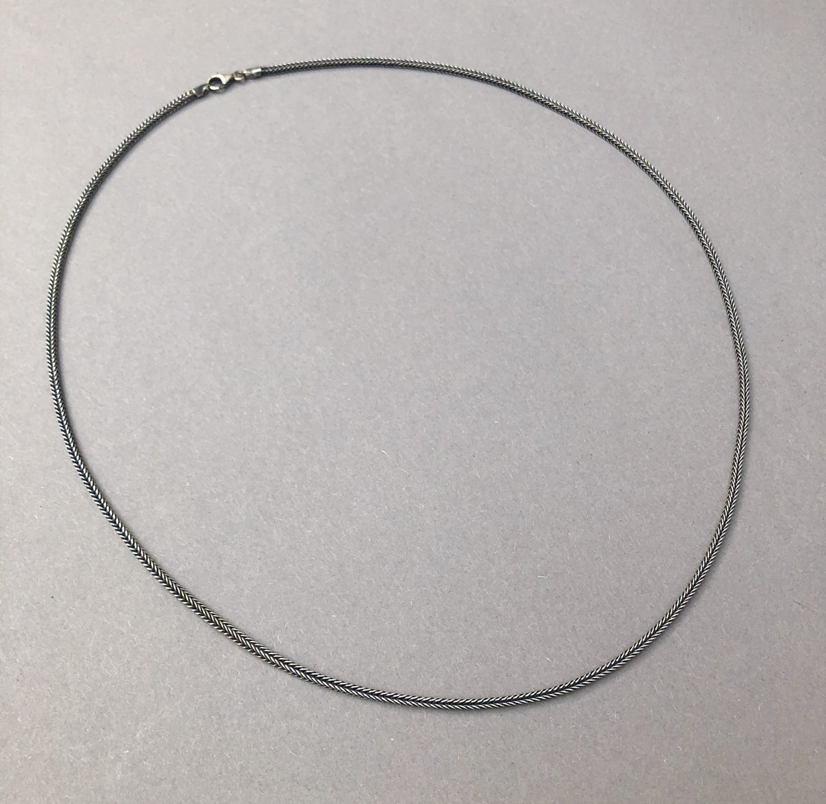Sterling silver foxtail chain necklace for men, perfect basis for layering or pendants