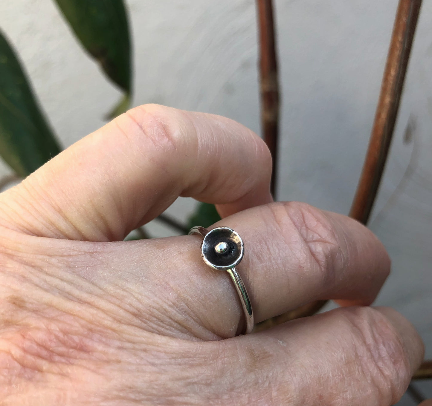 Silver Stackable Ring with Saucer