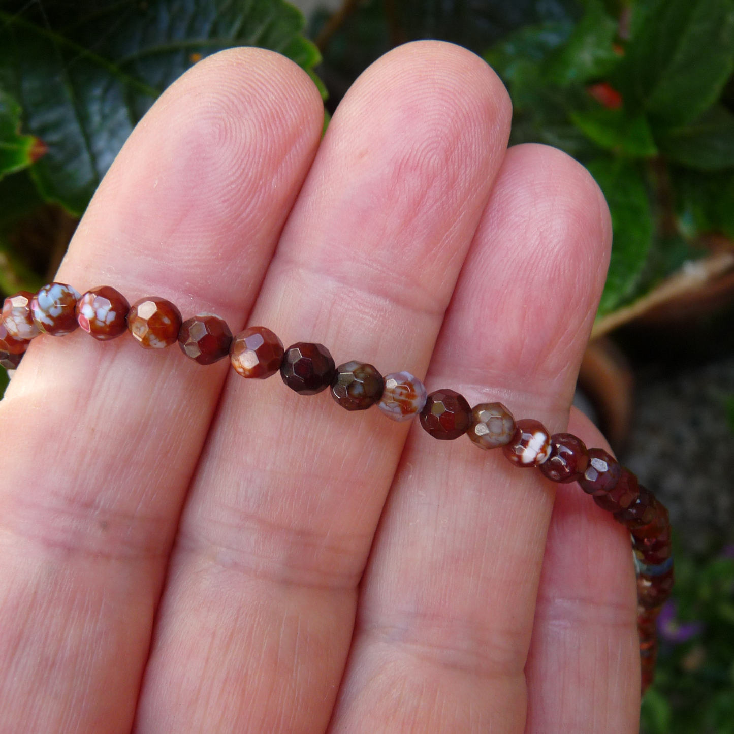 Heren ketting met edelsteen van bruine Agaat