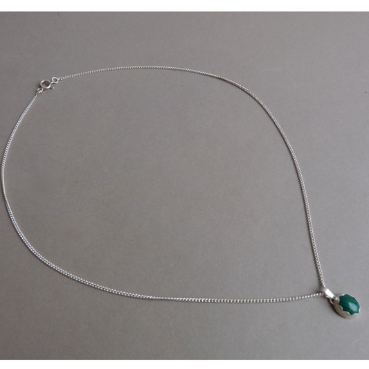 Gourmet schakelketting voor mannen met Malachiet hanger – zilveren heren sieraden