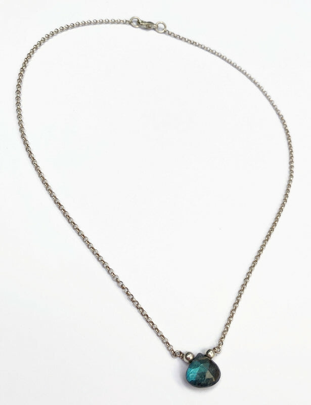 Labradorite Pendant Necklace for Women in Sterling Silver