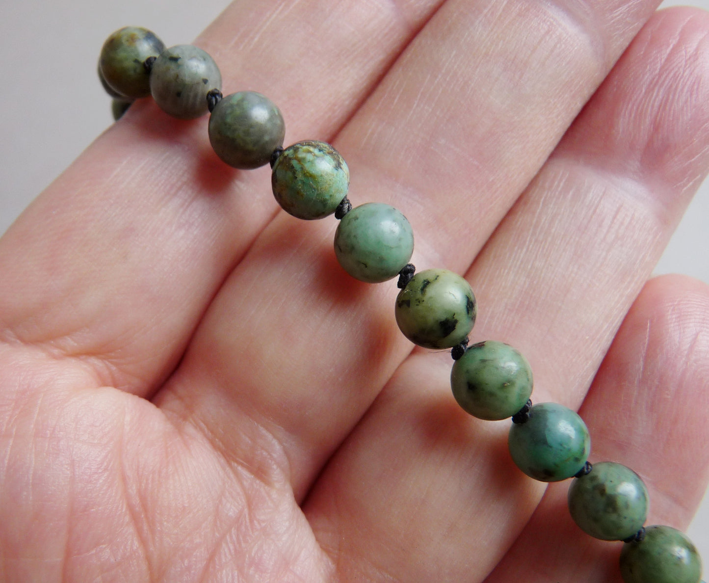 Heren ketting met natuursteen – Heren kralen ketting met Afrikaanse Turquoise