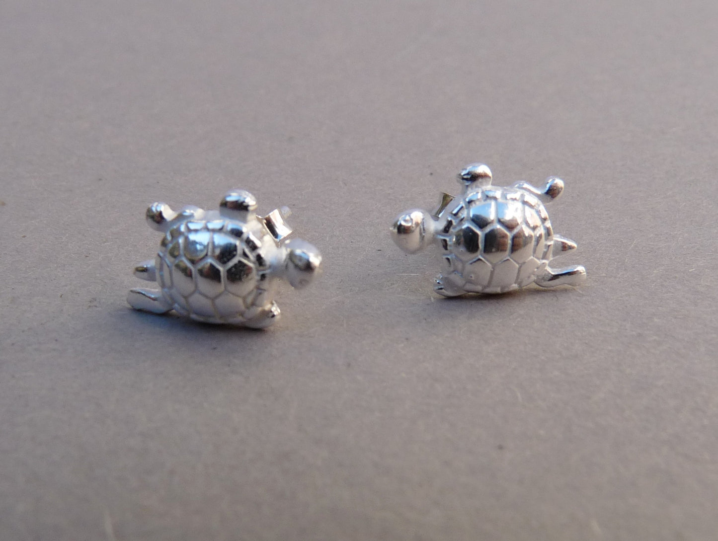 Silver Turtle Stud Earrings