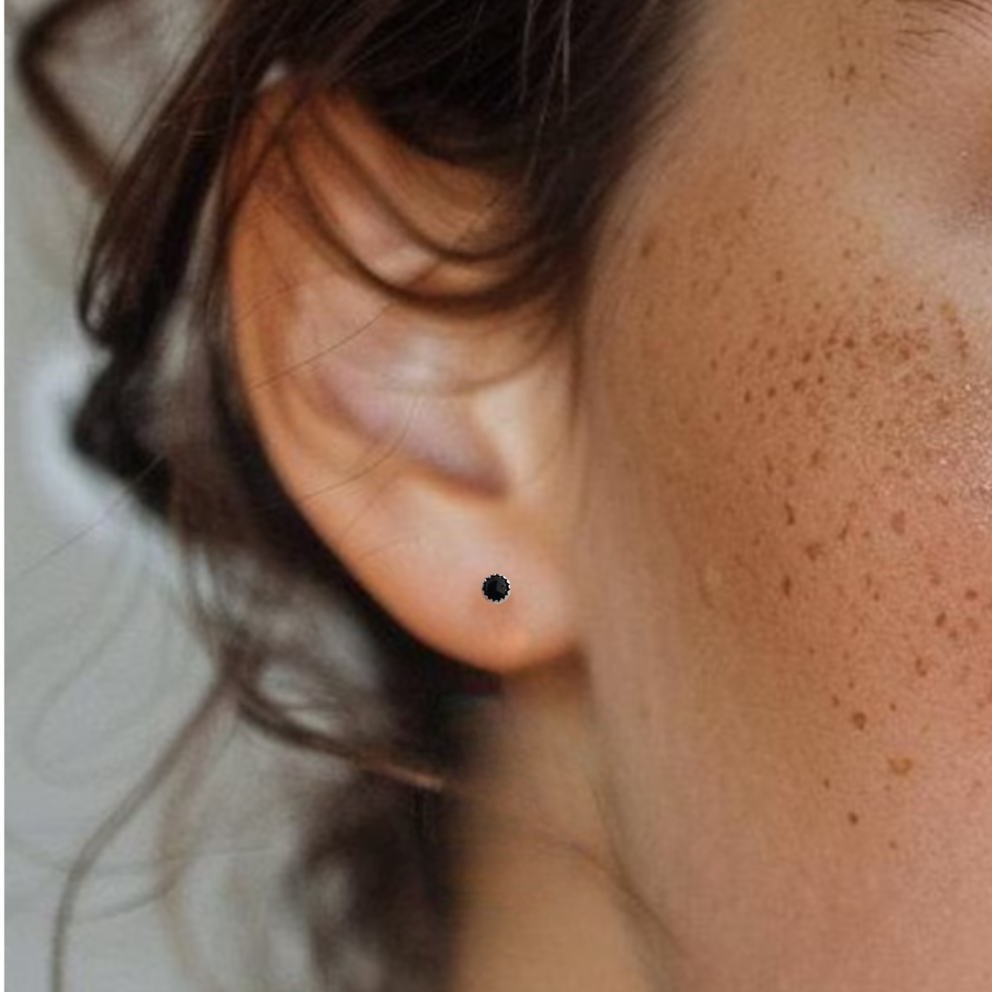 Silver Stud Earrings with Spinel – Small Handmade Studs 4mm