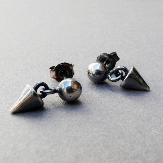 Silver Men's Stud Earrings - Cool Minimalist Men's Earrings