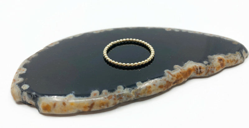 14k Gold Pearl Wire Stacking Ring