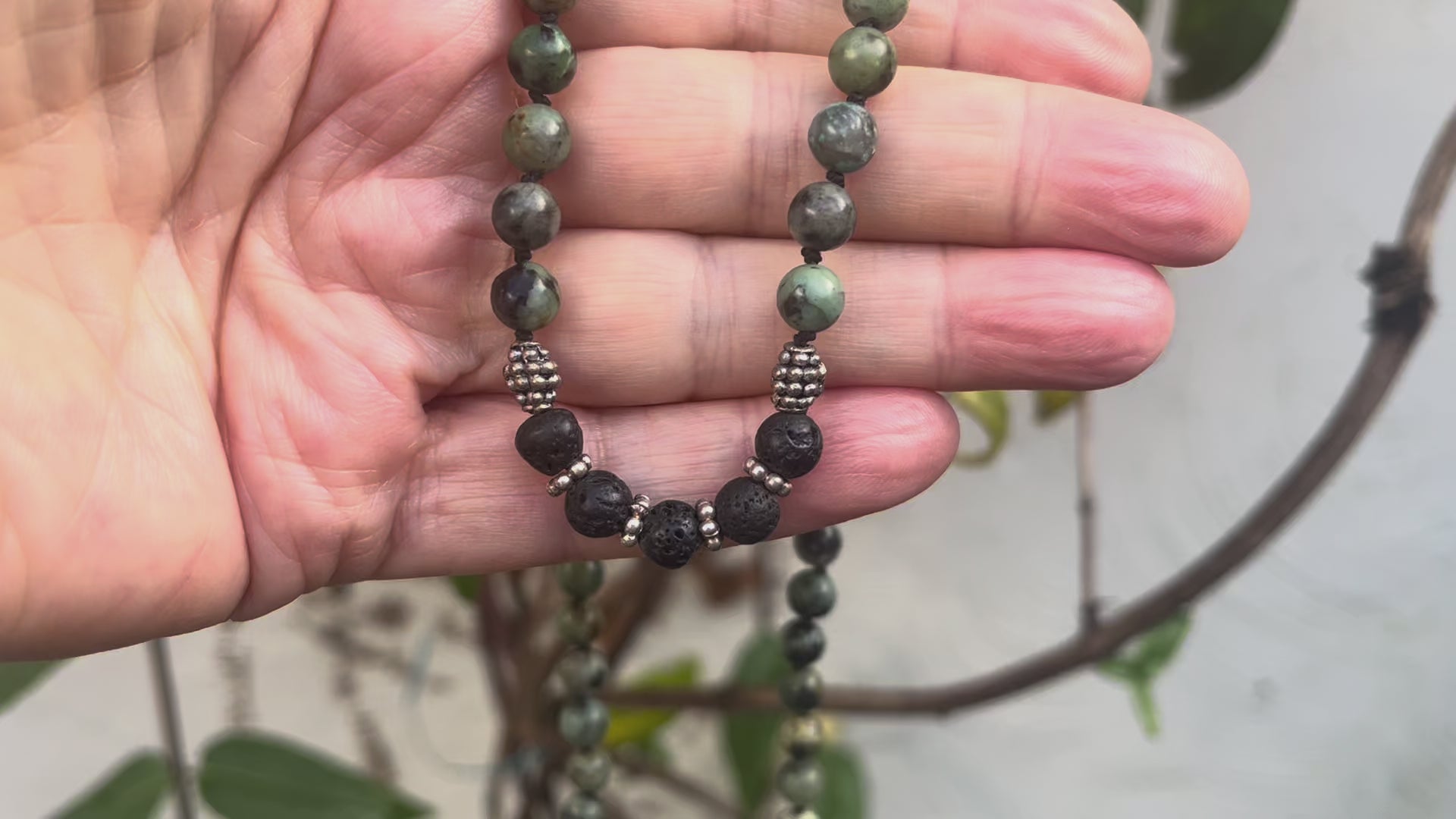 heren ketting natuursteen afrikaanse turquoise