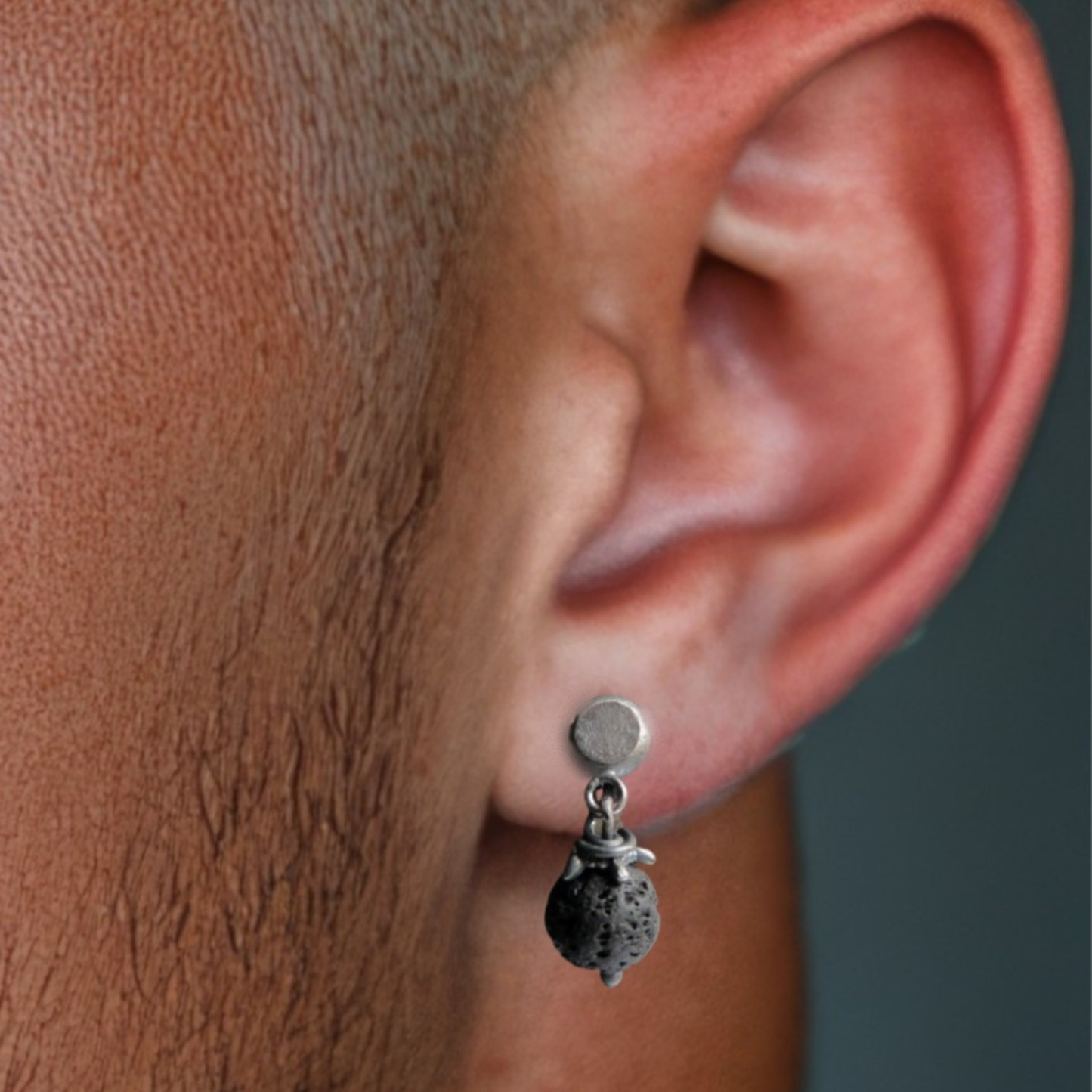 raw silver line lava oorknopjes atob