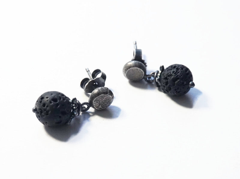 raw silver line oorbellen