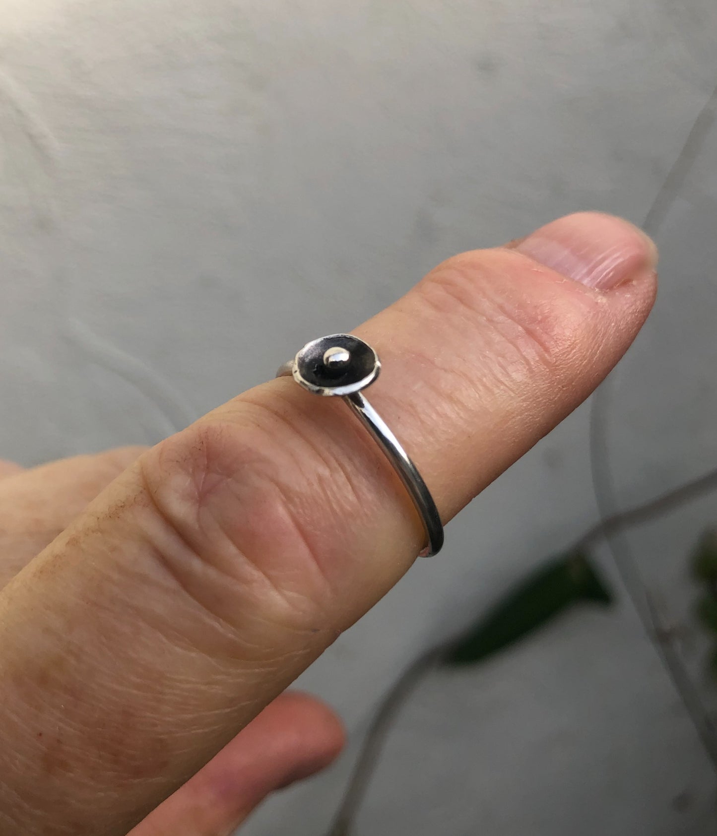 Silver Stackable Ring with Saucer