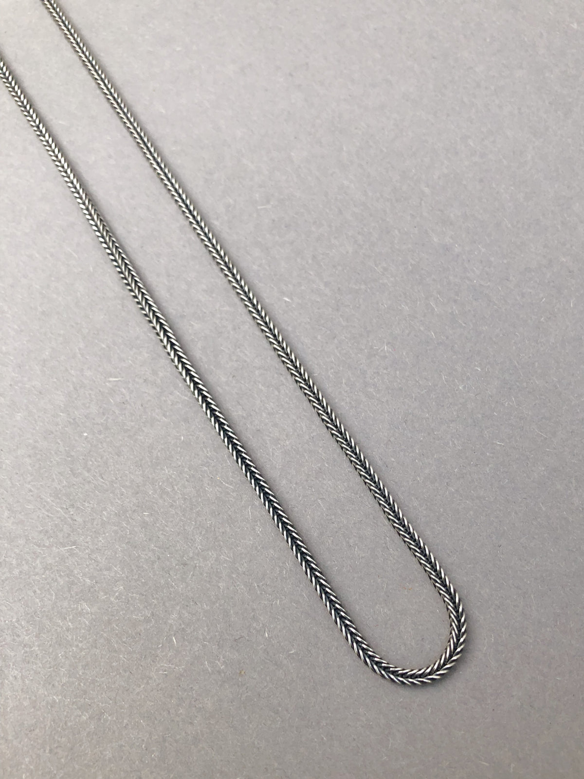 Soepele sterling zilveren vossenstaart schakelketting voor heren, lengte 55 cm
