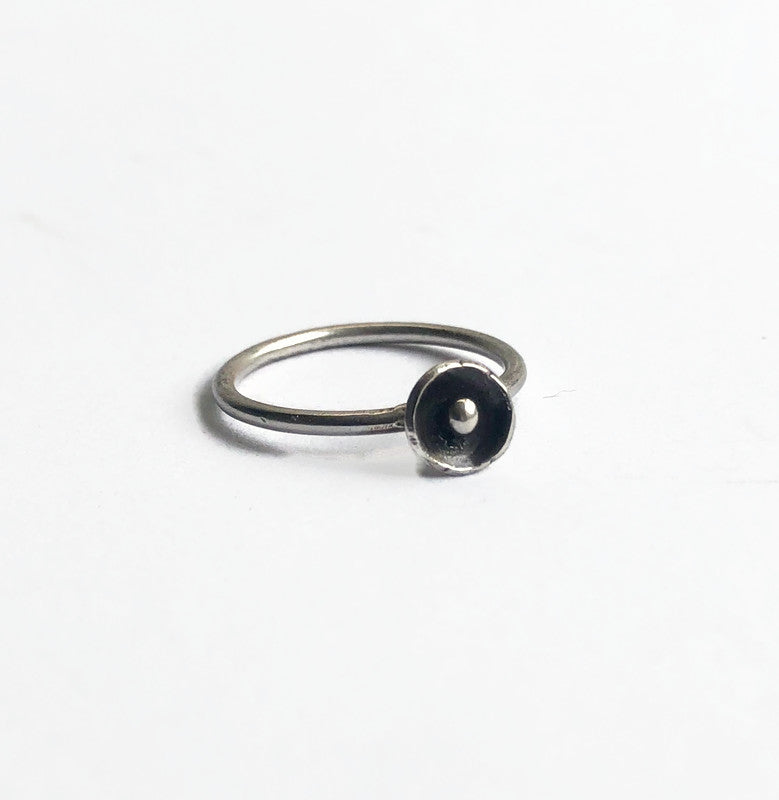 Silver Stackable Ring with Saucer