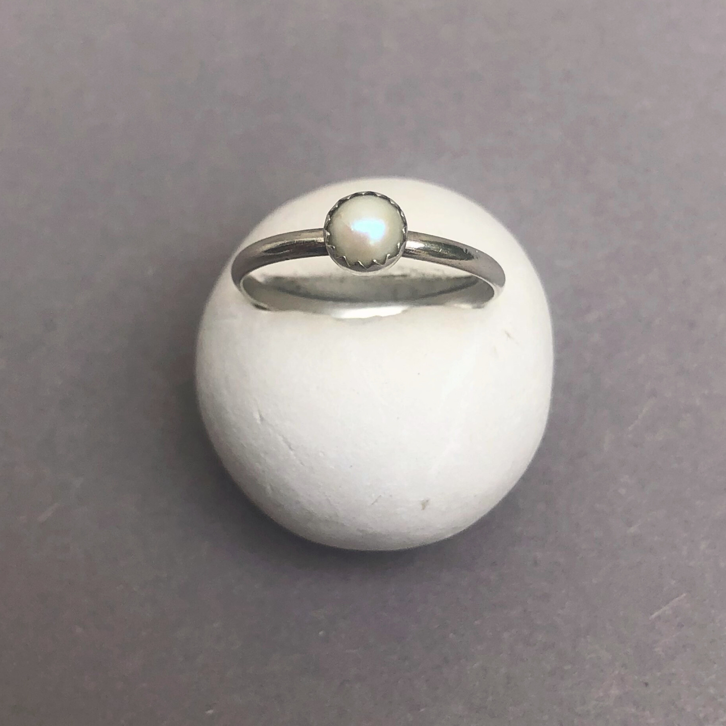 Sterling Zilveren aanschuifring met Zoetwater Parel
