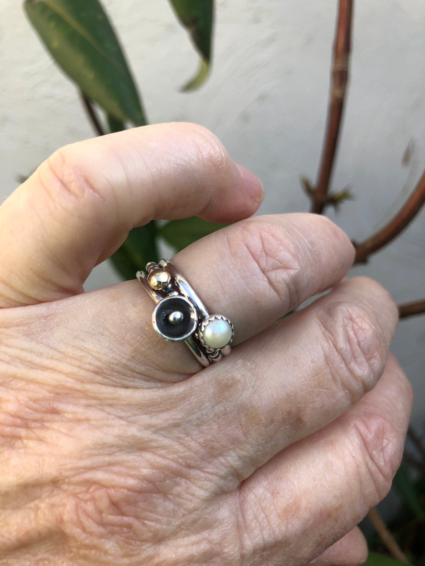 Silver Stackable Ring with Saucer