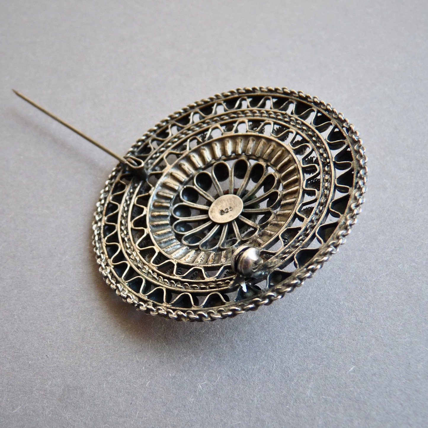 Zilveren Zeeuwse knoop broche – vintage 825 zilver | 5 cm