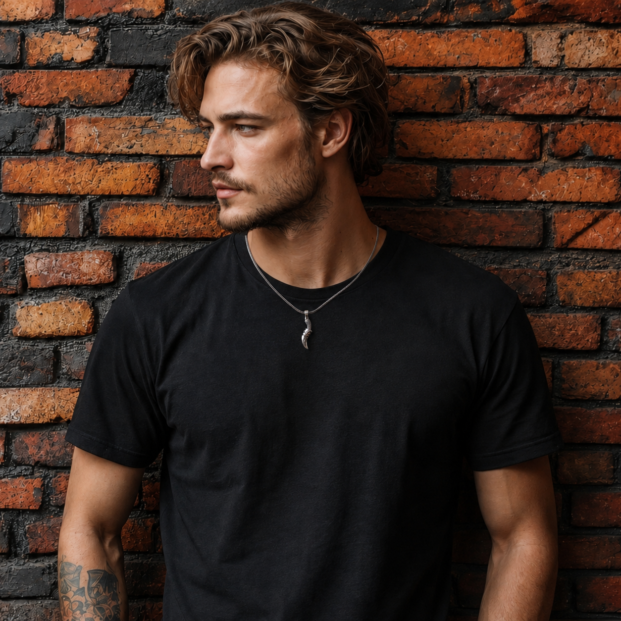 Stoere heren ketting in zilver met dolk hanger – 55 cm