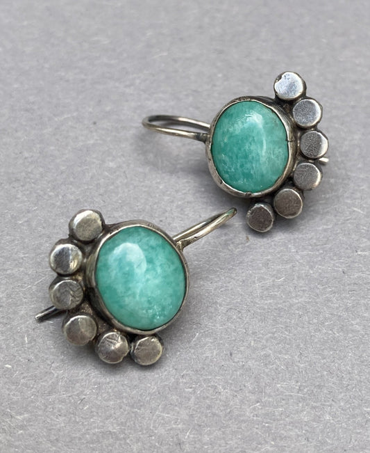 Boho oorbellen met blauwe Amazoniet