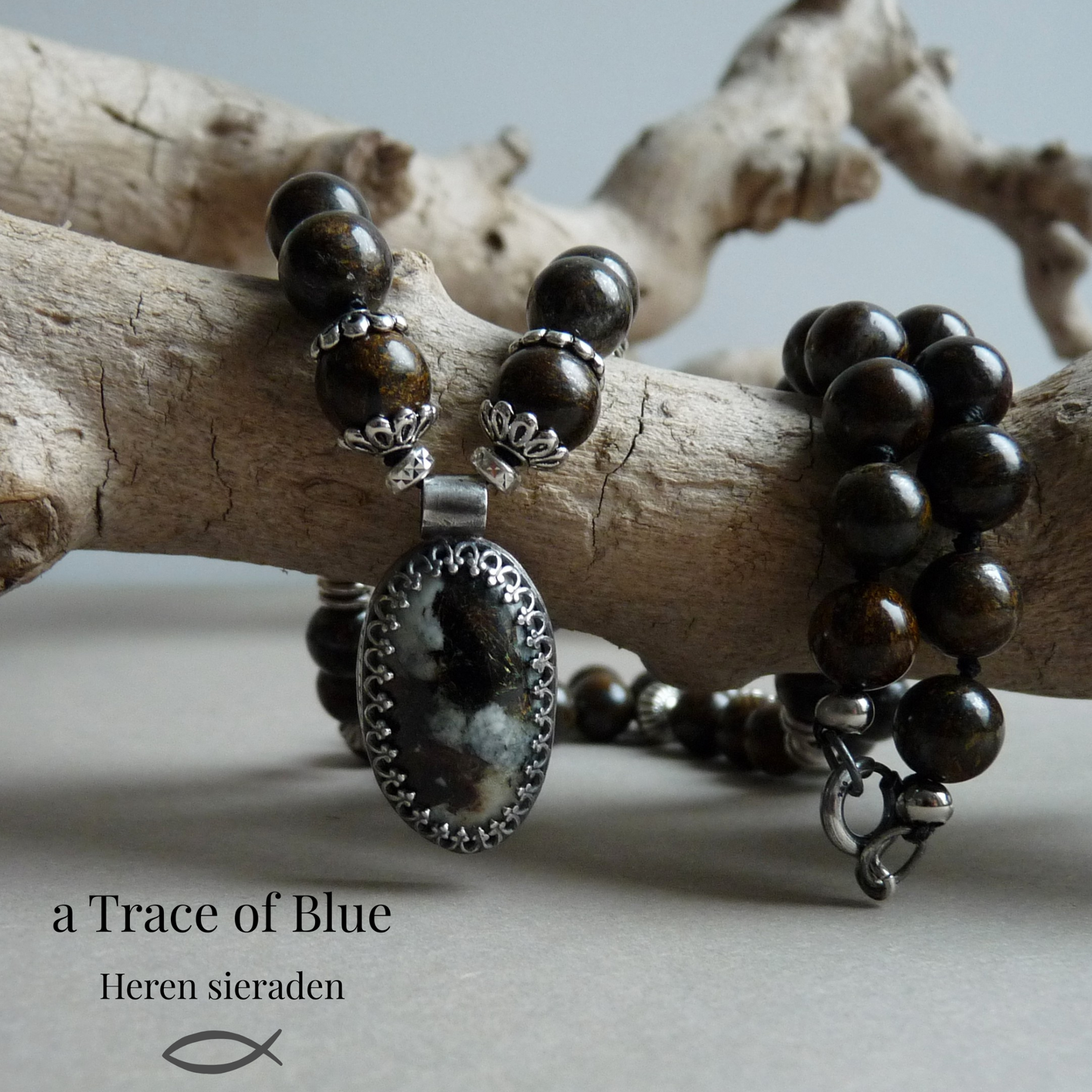 Ketting voor mannen – heren ketting met natuursteen
