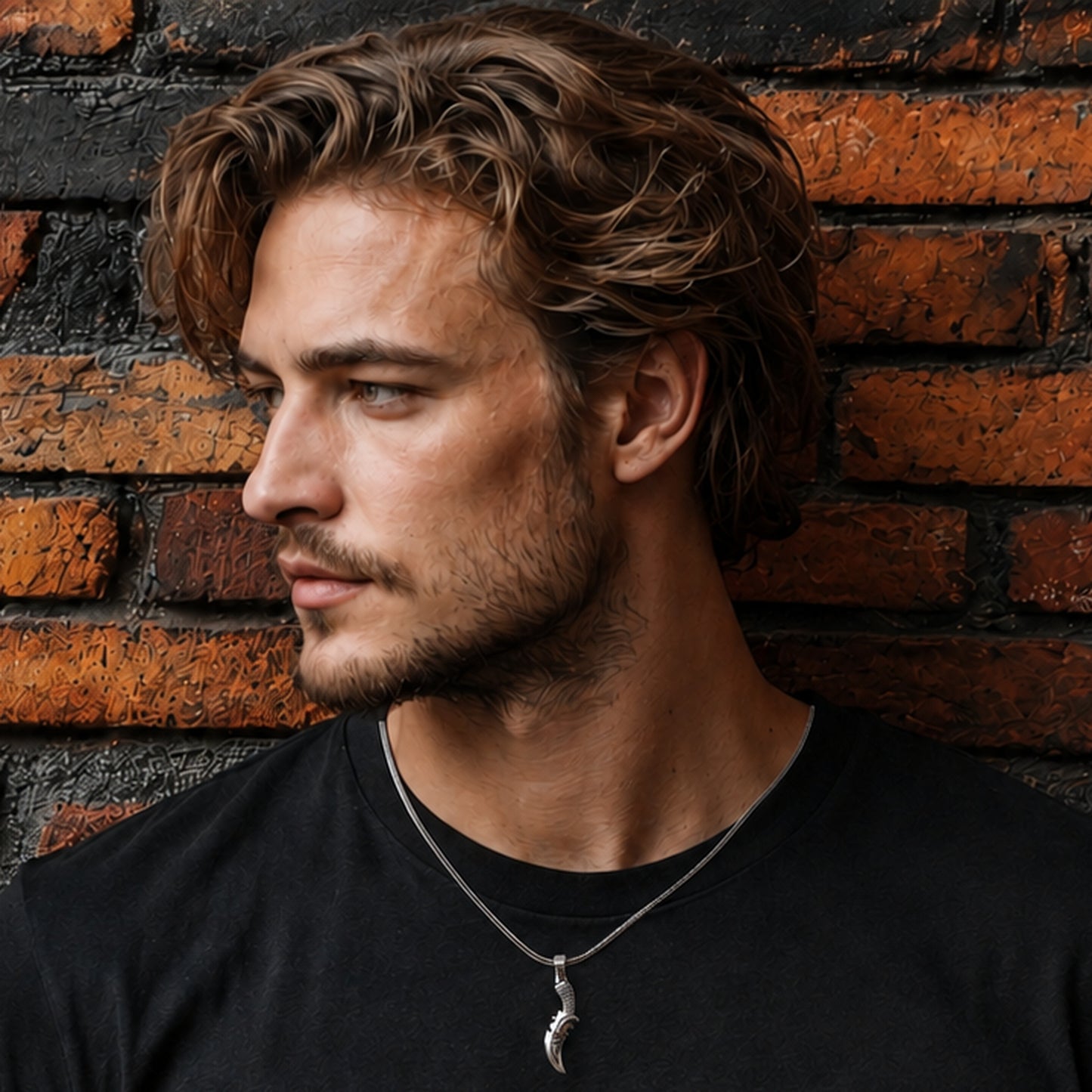 Stoere heren ketting in zilver met dolk hanger – 55 cm