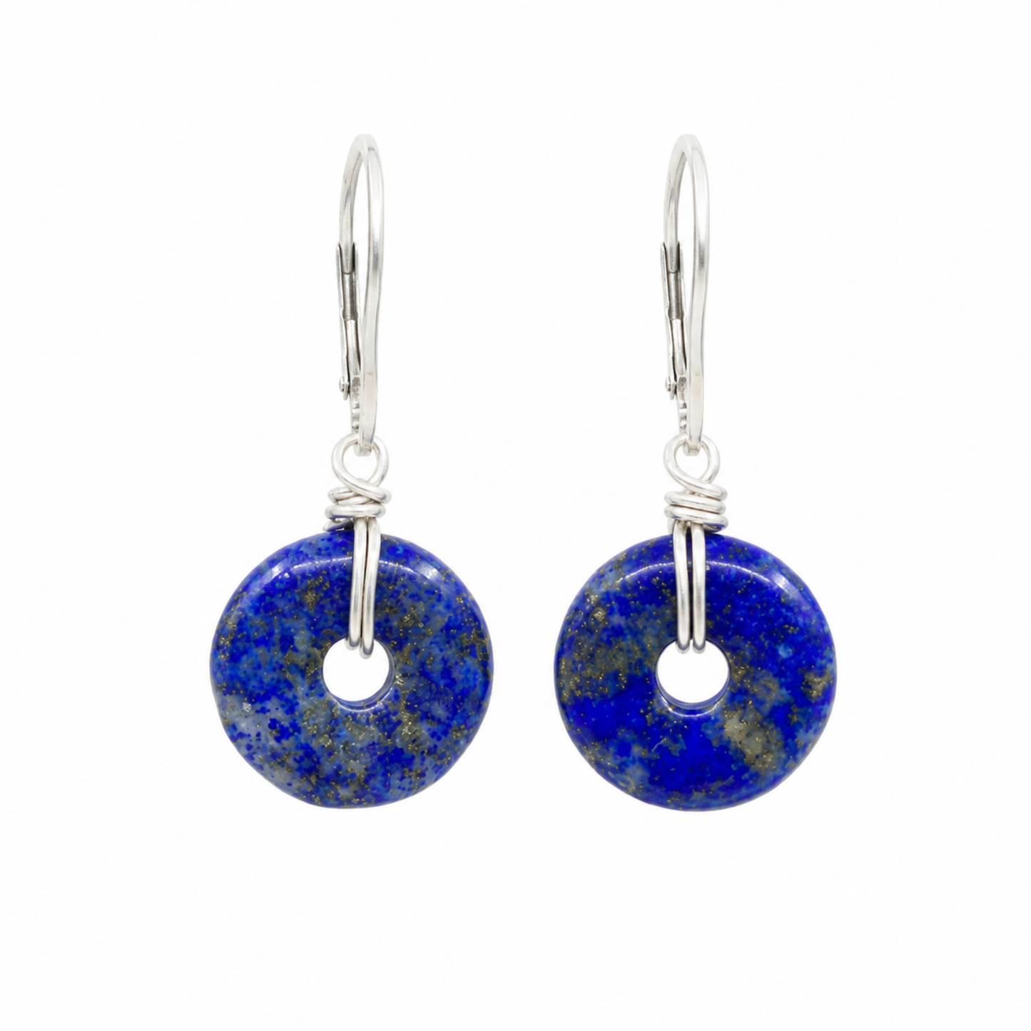 Lapis Lazuli oorbellen – Zilver & Blauwe Donuts