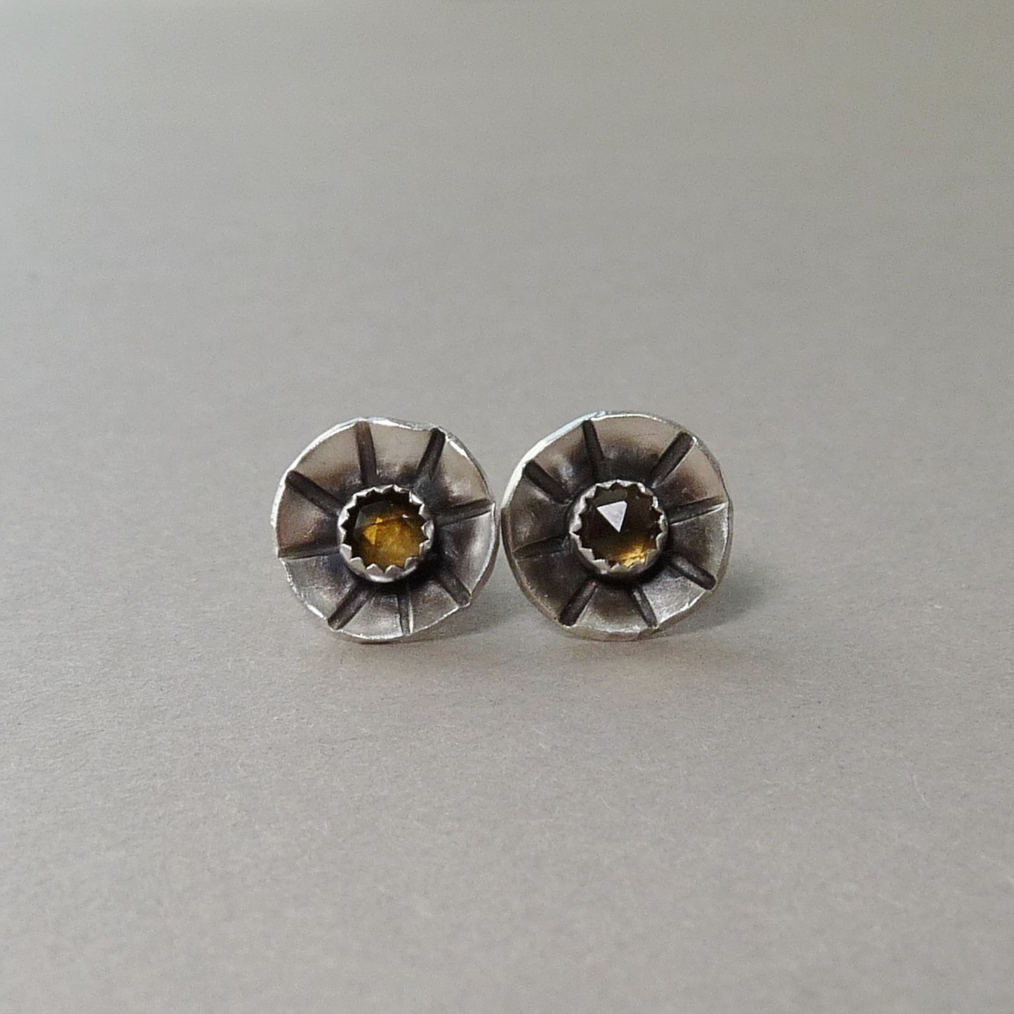 Citrine earrings – gemstone earrings handmade in silver