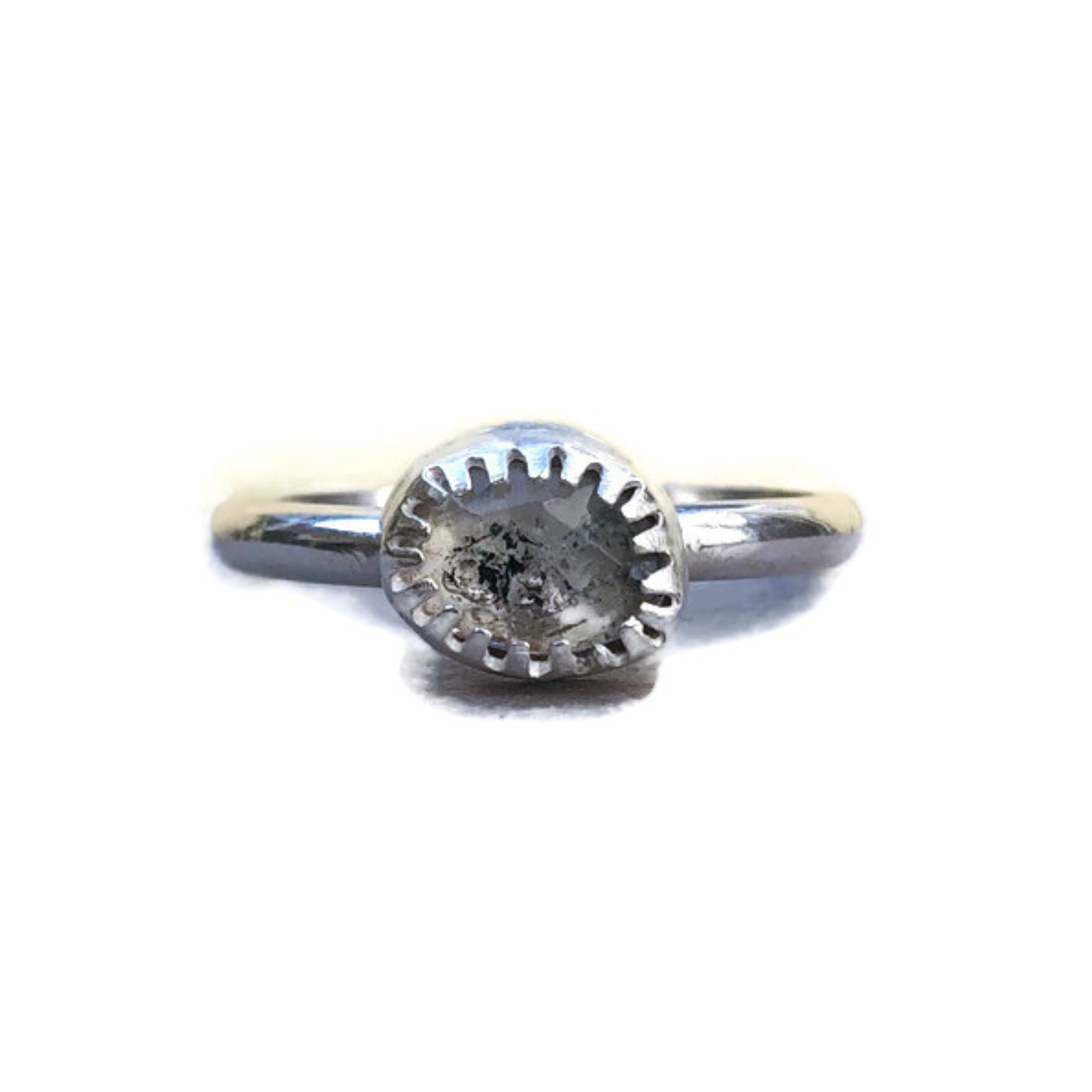 Zilveren Aanschuifring met Herkimer Diamant