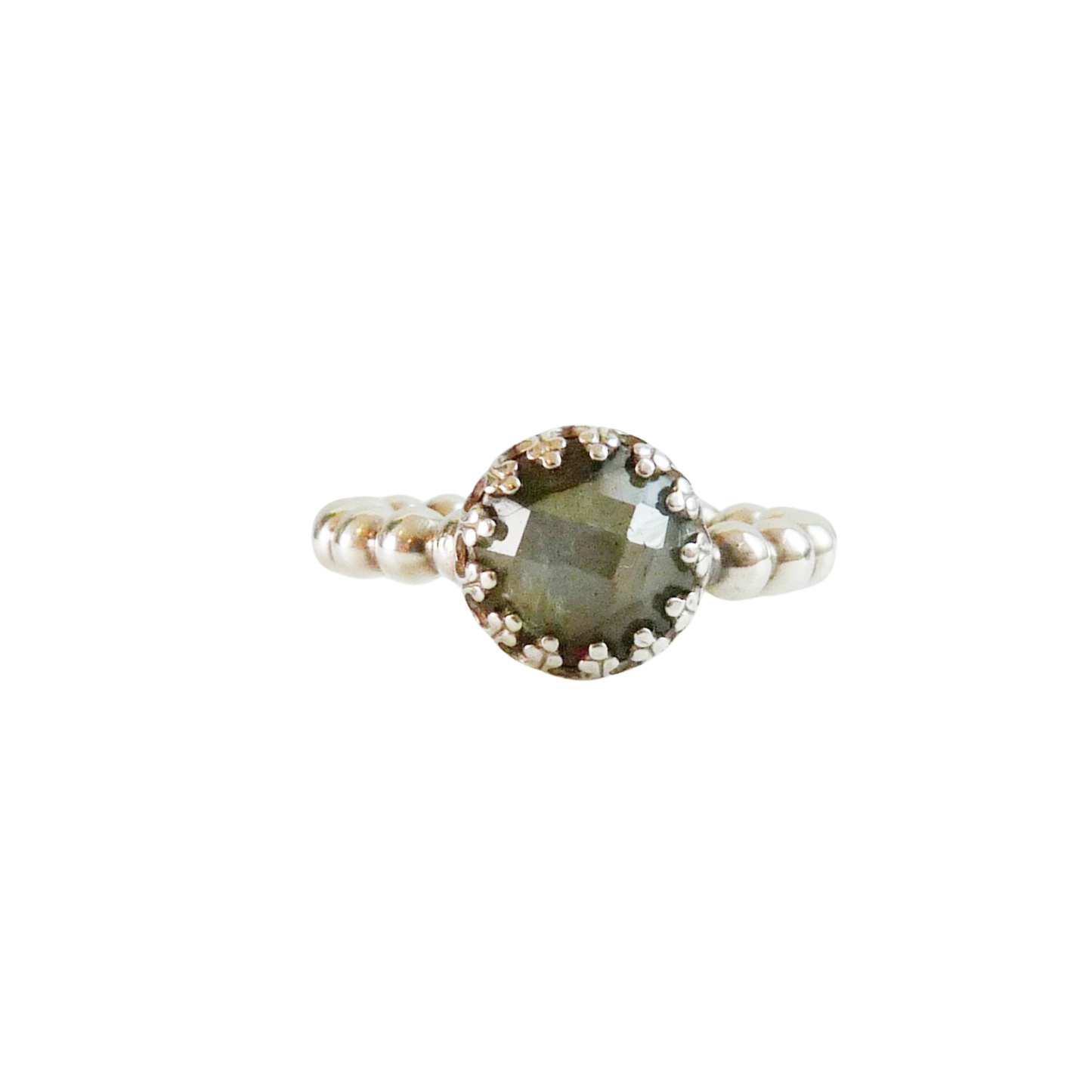 Silver Labradorite sliding ring 