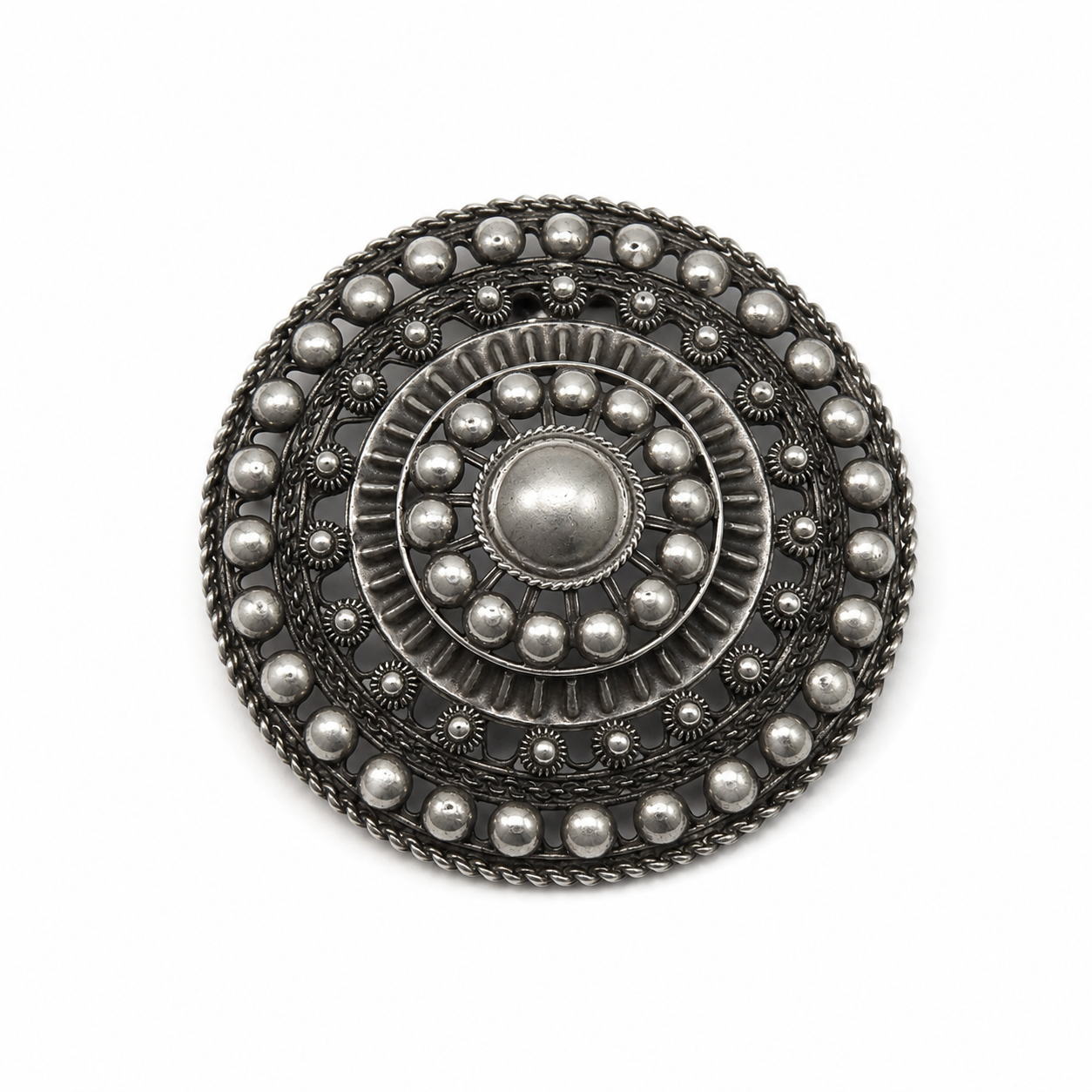Zilveren Zeeuwse knoop broche – vintage 825 zilver | 5 cm