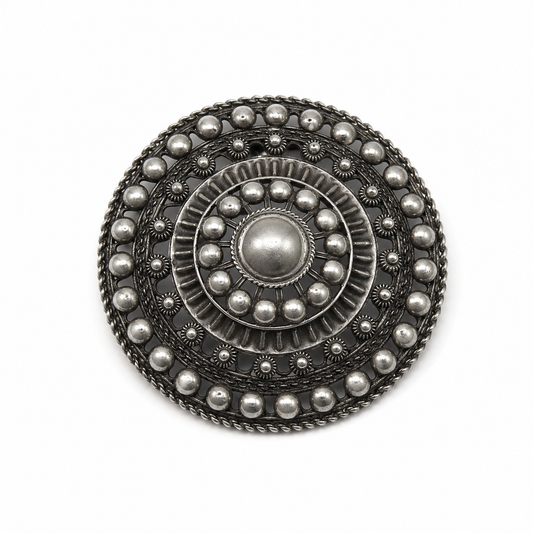 Zilveren Zeeuwse knoop broche – vintage 825 zilver | 5 cm