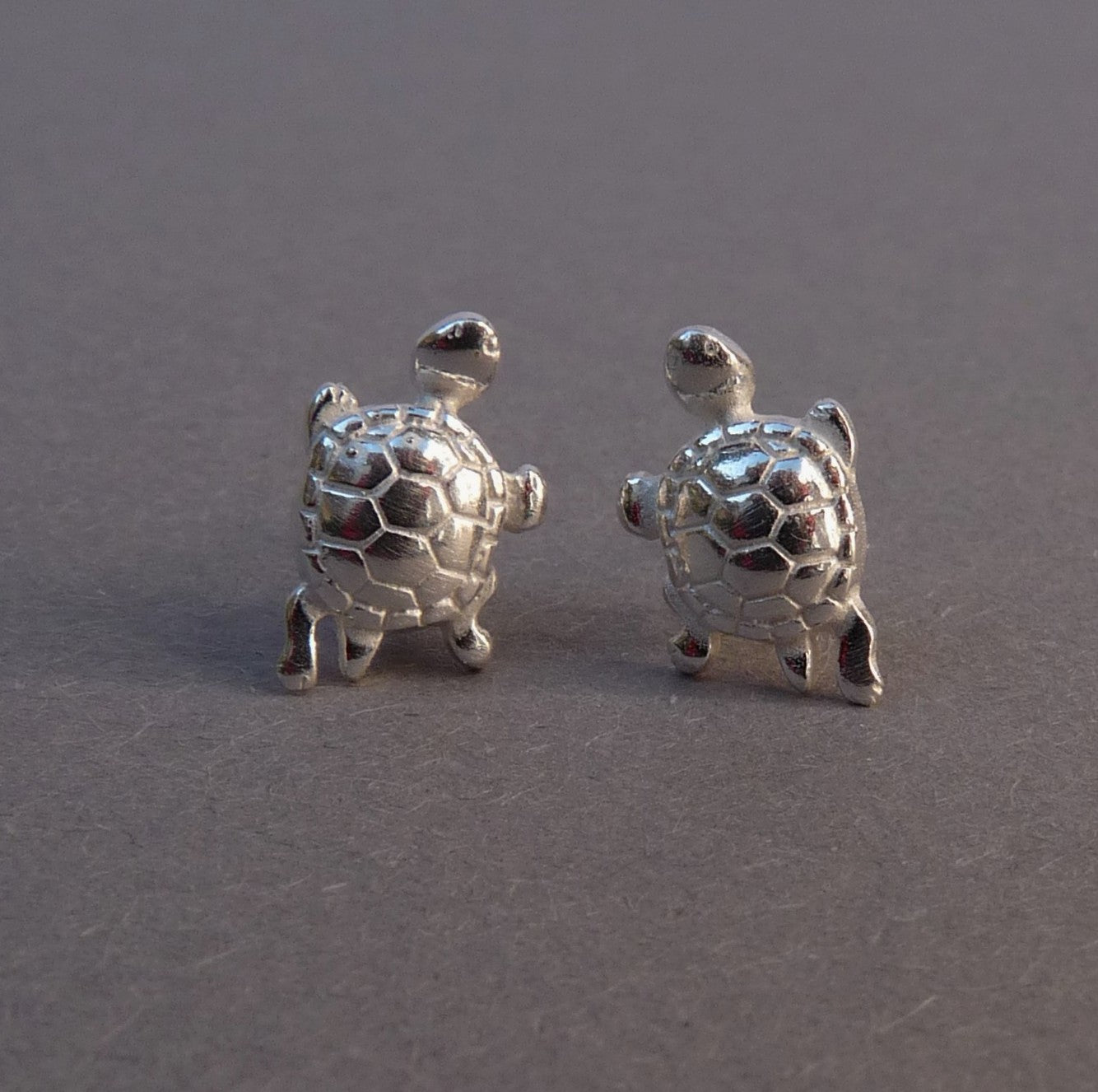 Silver Turtle Stud Earrings