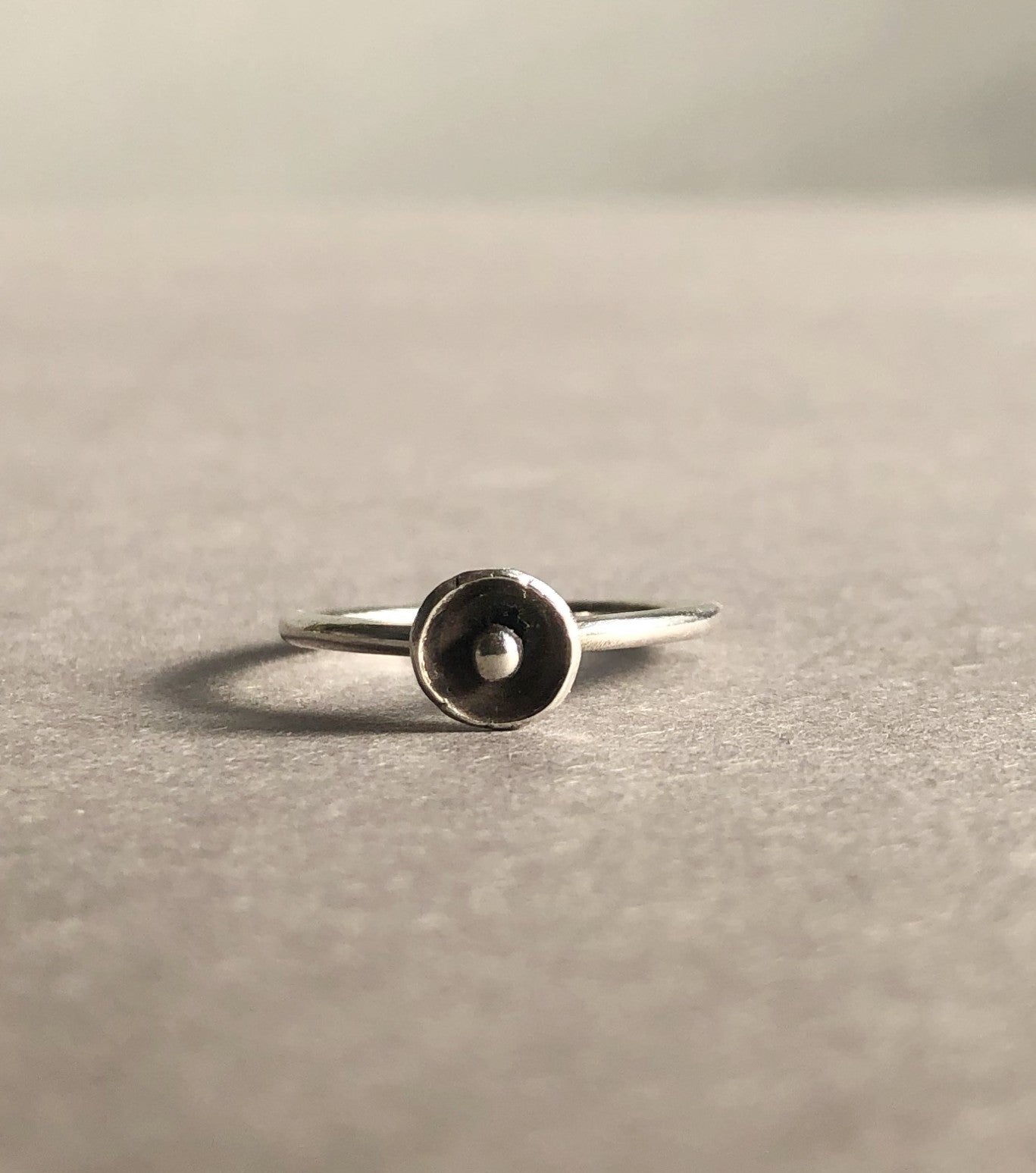 Silver Stackable Ring with Saucer