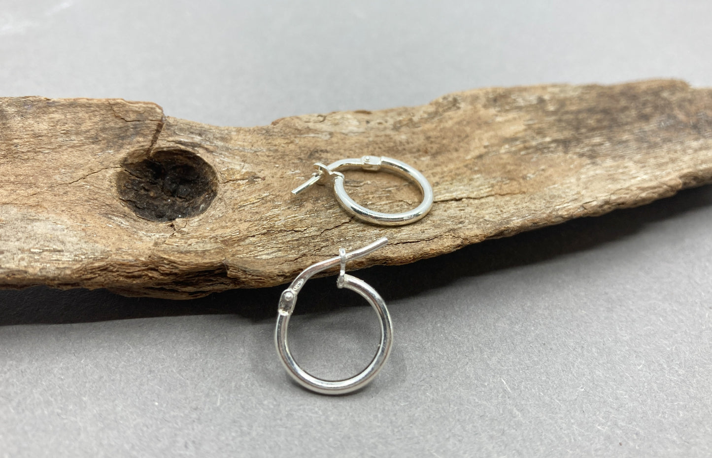 Silver men's earrings - minimalist sterling silver hoop earrings for men